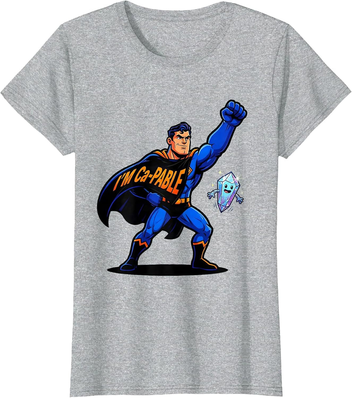 Women's I'm Ca-pable Cartoon Chemistry Pun Science Teacher Gift T-Shirt - Heather Grey