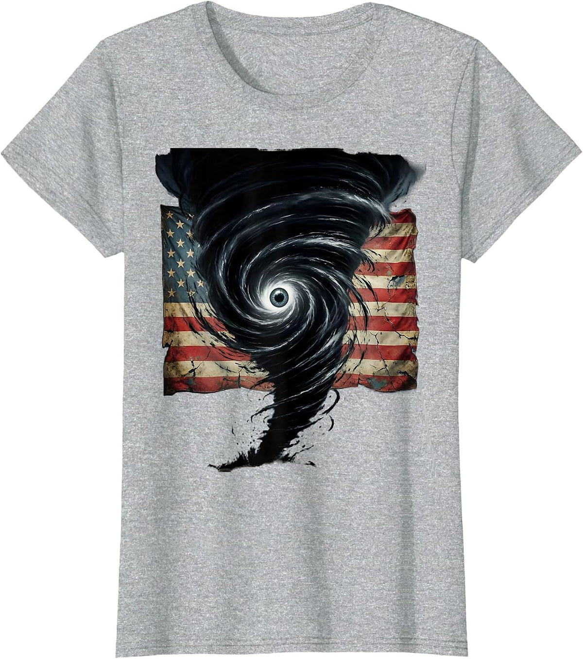 Women's Gulf of America Hurricane Aerial Spiral Design T-Shirt - Heather Grey