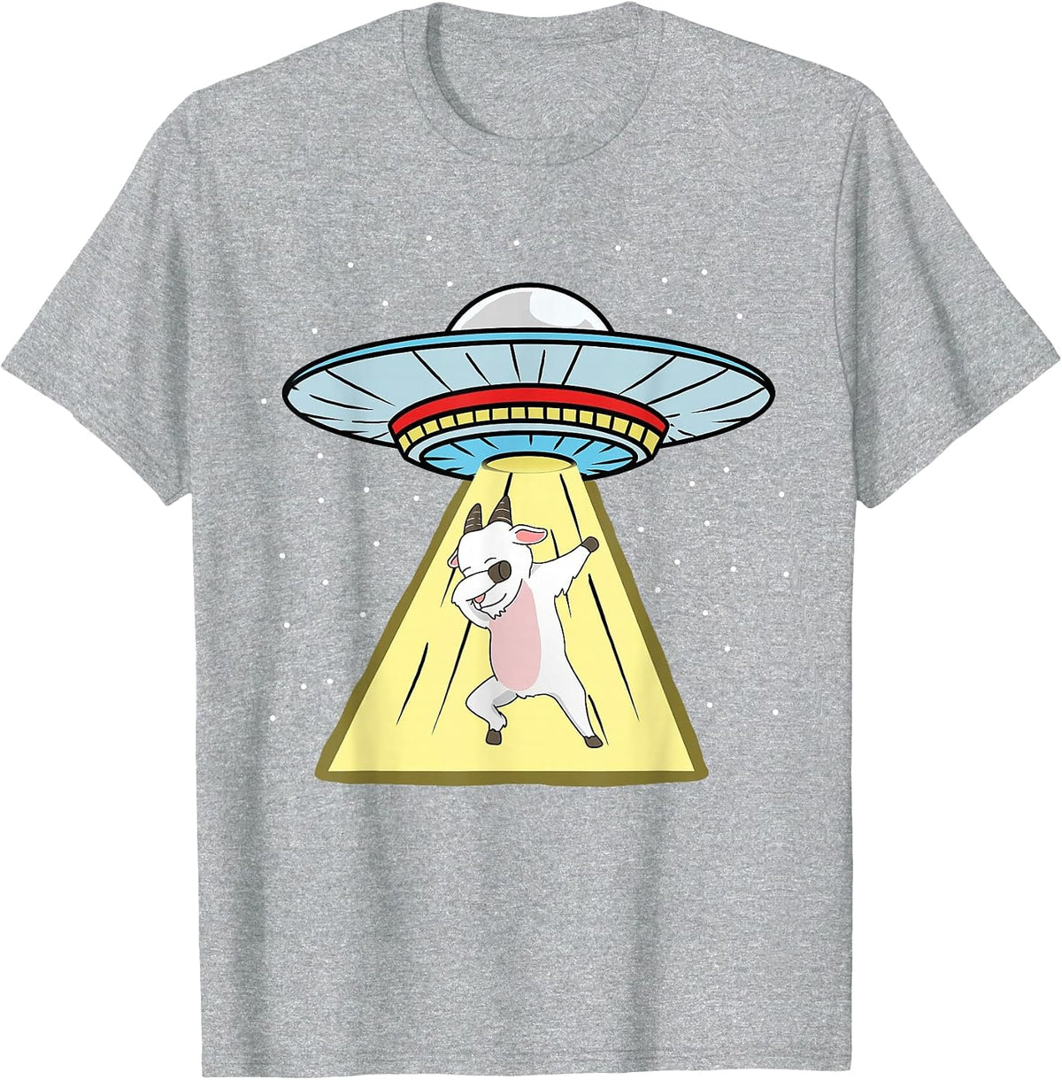 UFO Abduction Dabbing Goat T-Shirt - Heather Grey
