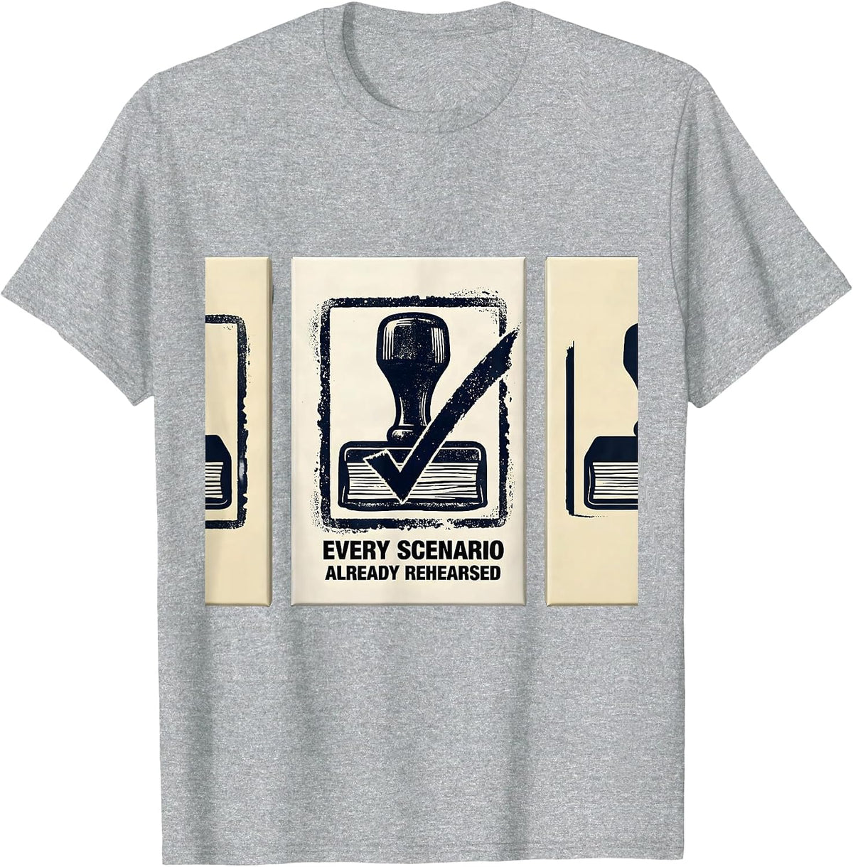 Men's Every Scenario Already Rehearsed Funny English Teacher Humor T-Shirt - Heather Grey