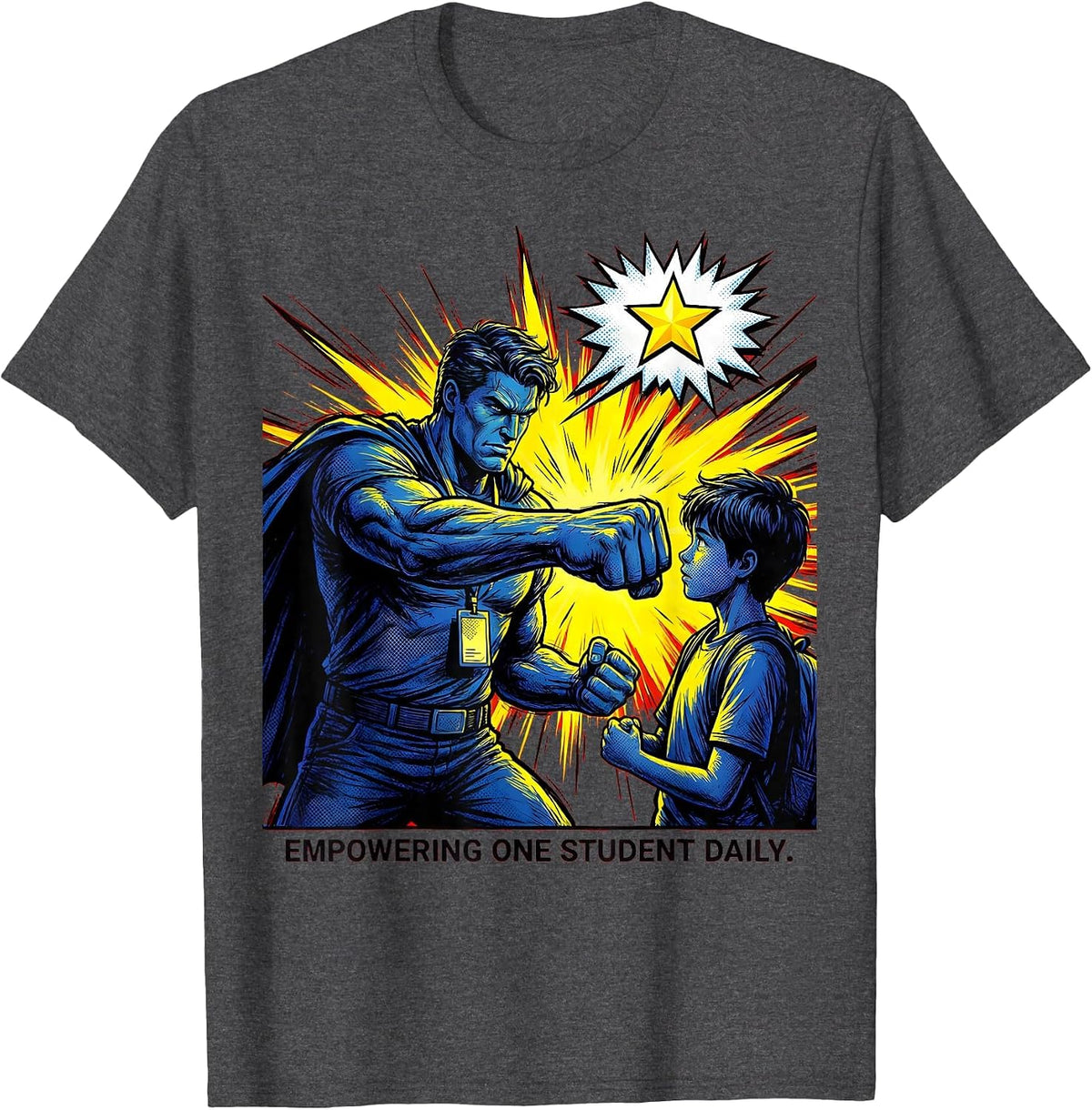 Empowering One Student Daily School Counselor T-Shirt - Dark Heather Grey