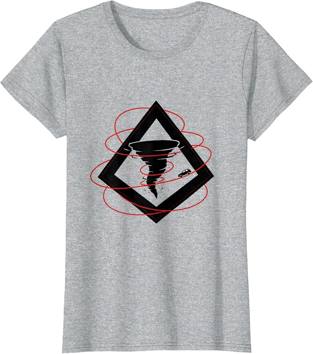 Warning Polygon Tornado Chaser Meteorology Humor T-Shirt - Heather Grey