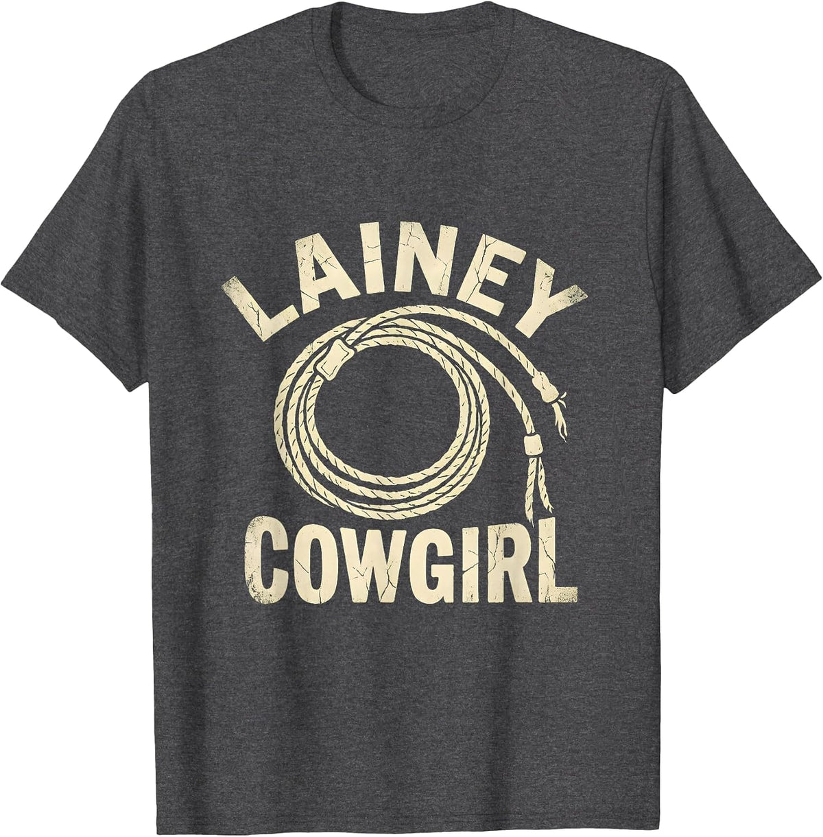 Lainey Cowgirl Boho Western Mono First Name Gift T-Shirt - Dark Heather Grey