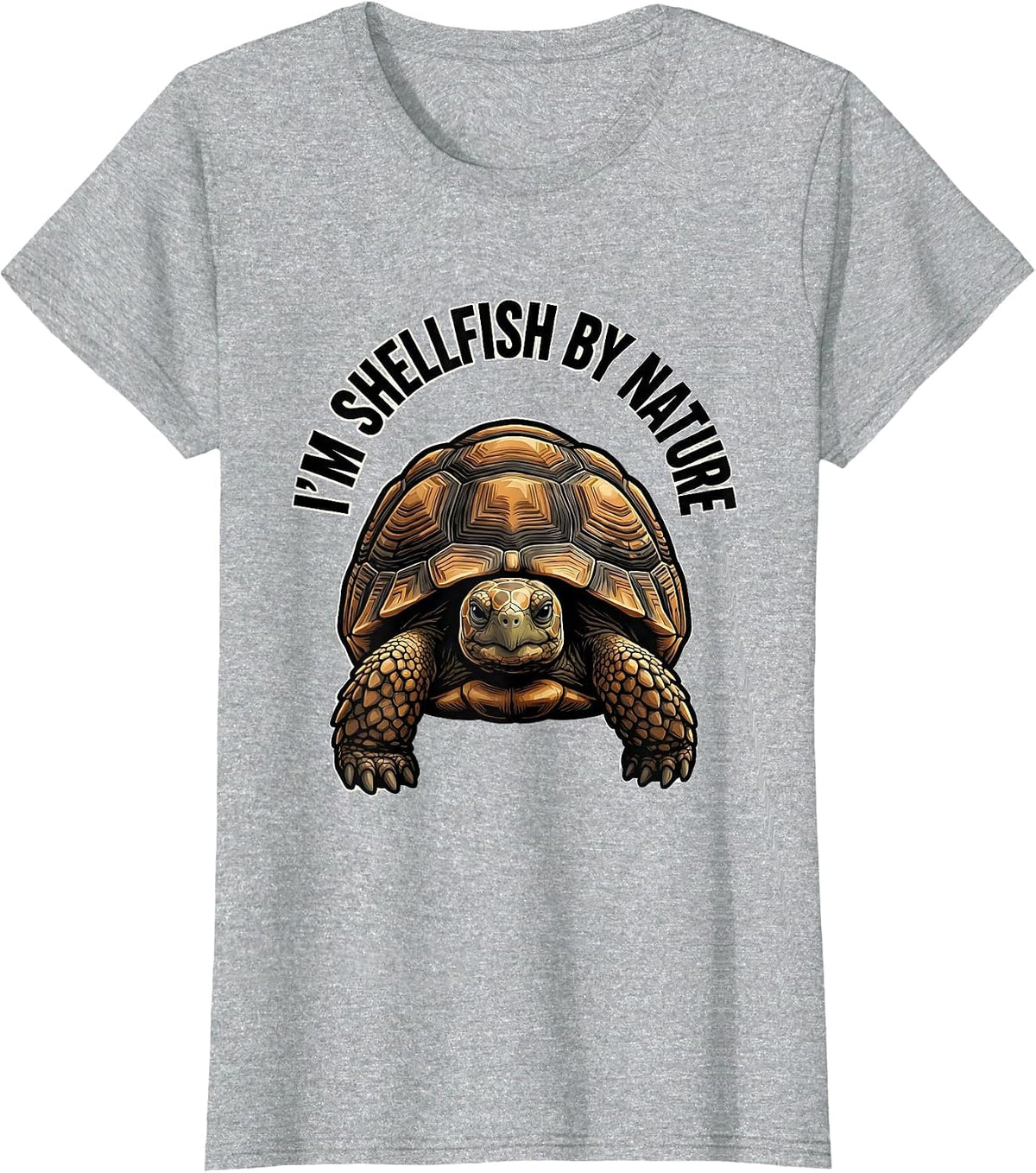 I'm Shellfish By Nature Funny Turtle Lover Pet Owner Humor T-Shirt - Heather Grey