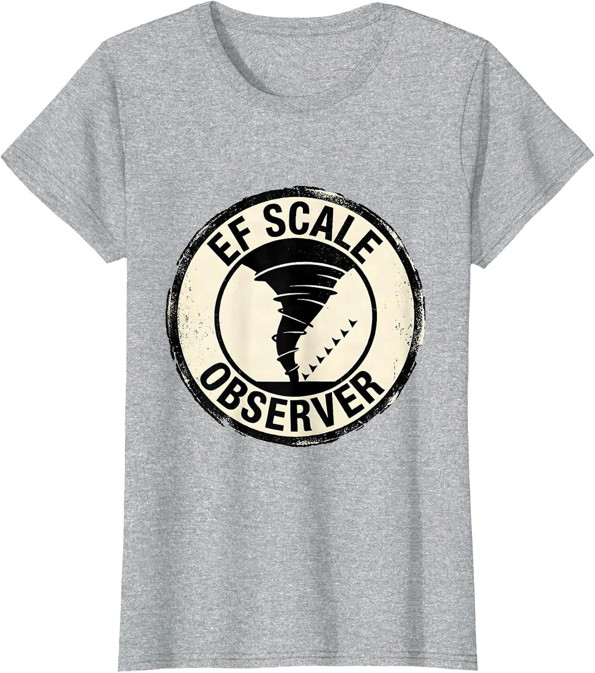 EF Scale Observer Rubber Stamp Tornado Chaser Weather T-Shirt - Heather Grey