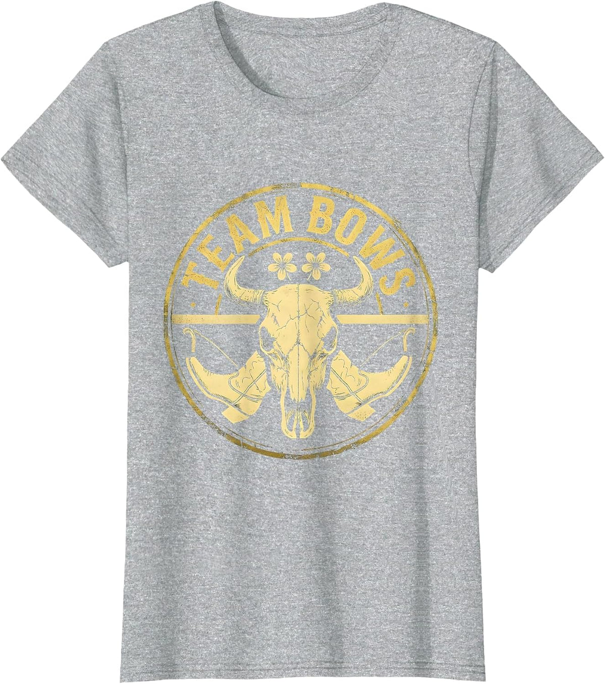 Team Bows Boho Western Gender Reveal Family Tribute T-Shirt - Heather Grey