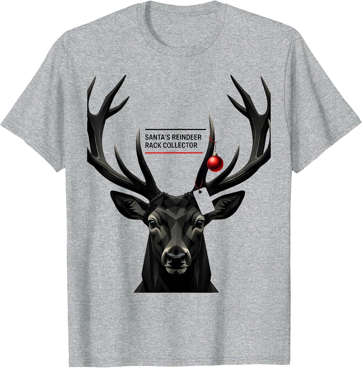 Men's Santa's Reindeer Rack Collector Funny Christmas Deer Hunter T-Shirt - Heather Grey