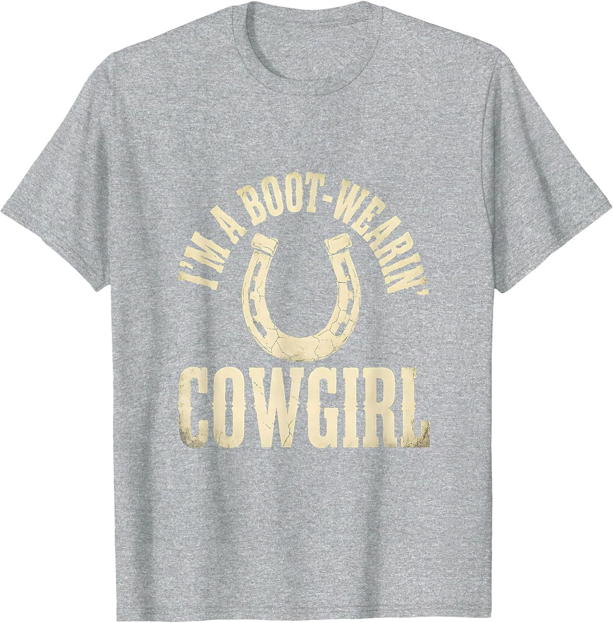 Men's I'm A Boot-Wearin' Cowgirl Boho Western Rodeo Pride T-Shirt - Heather Grey