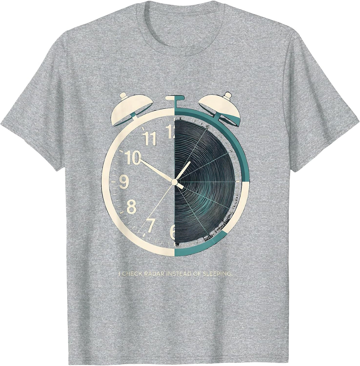 Men's I Check Radar Instead Of Sleeping Funny Meteorology T-Shirt - Heather Grey