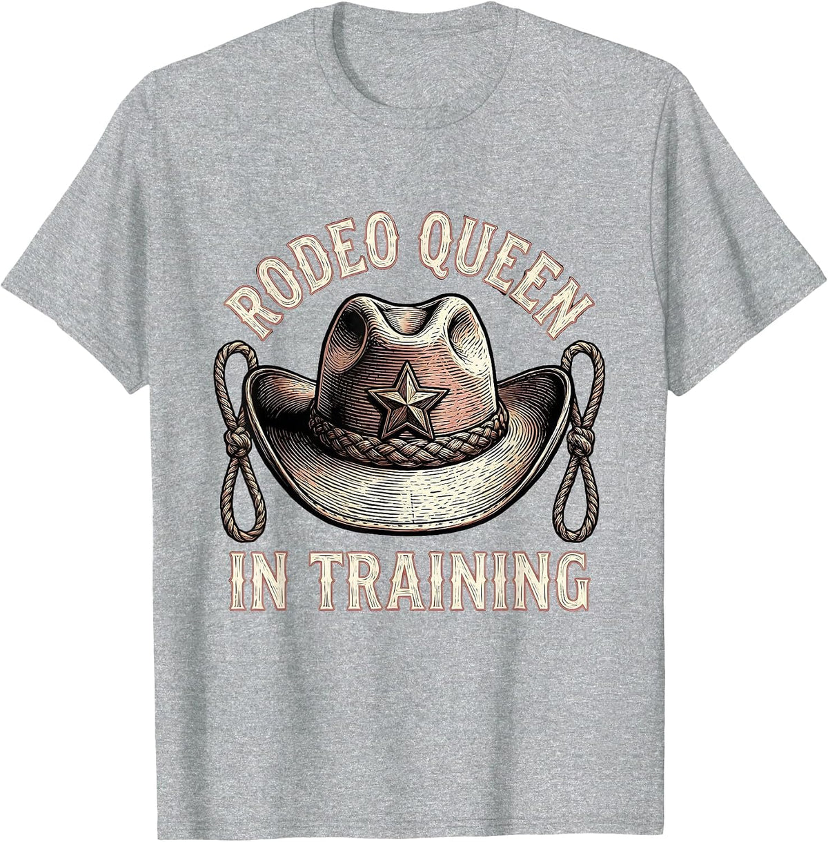 Men's Rodeo Queen In Training Girls Cowgirl Design T-Shirt - Heather Grey