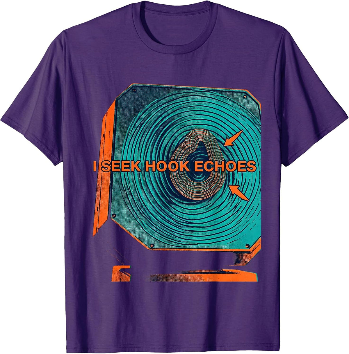 I Seek Hook Echoes Risograph Tornado Storm Chaser T-Shirt - Purple