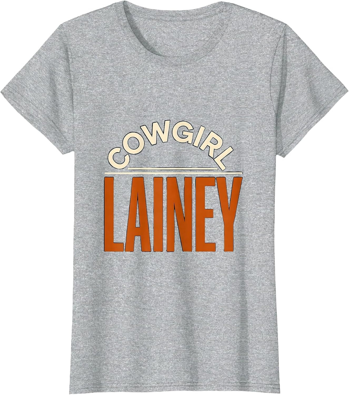Cowgirl Lainey Personalized Name Western Cowgirl Birthday T-Shirt - Heather Grey