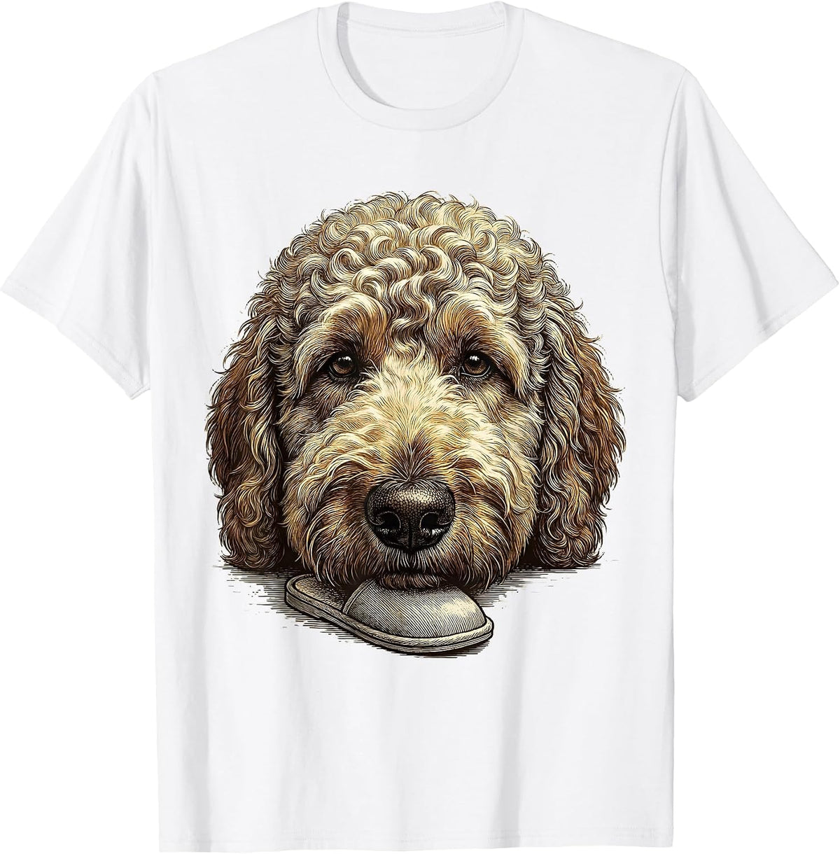 Men's Goldendoodle Portrait Doodle Dog Lover Gift T-Shirt - White