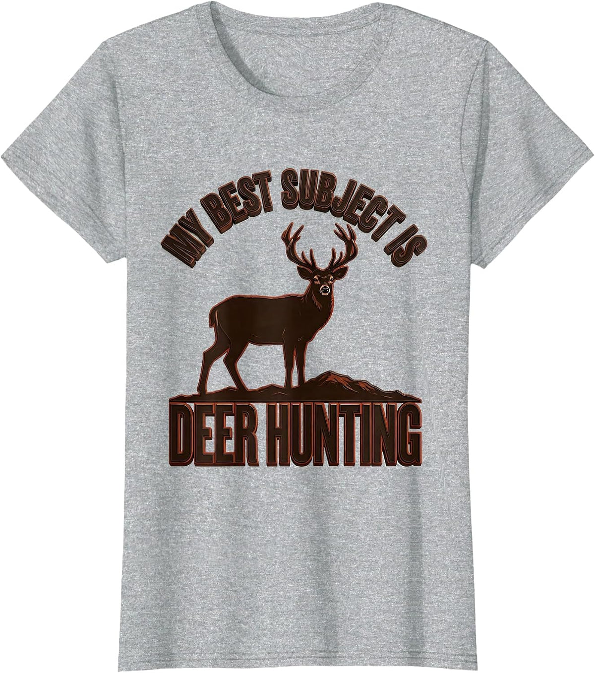 Women's My Best Subject Is Deer Hunting Funny Hunting Gift for Boys T-Shirt - Heather Grey