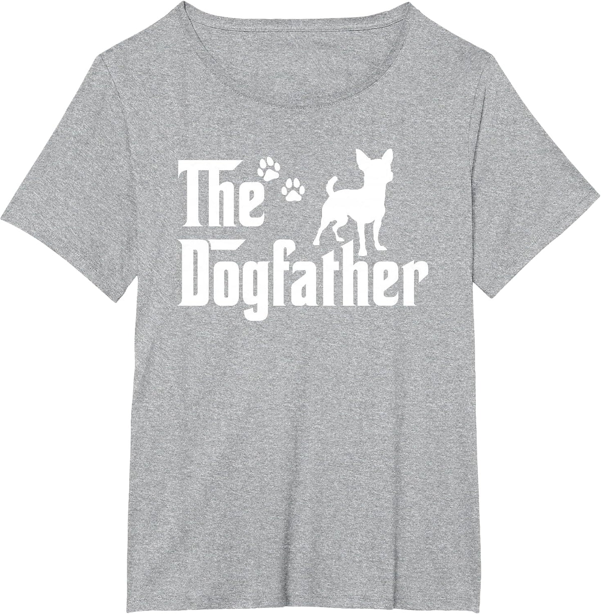 The Dogfather Tee Fathers Day Dad - Dog Lover Chihuahua T-Shirt - Heather Grey
