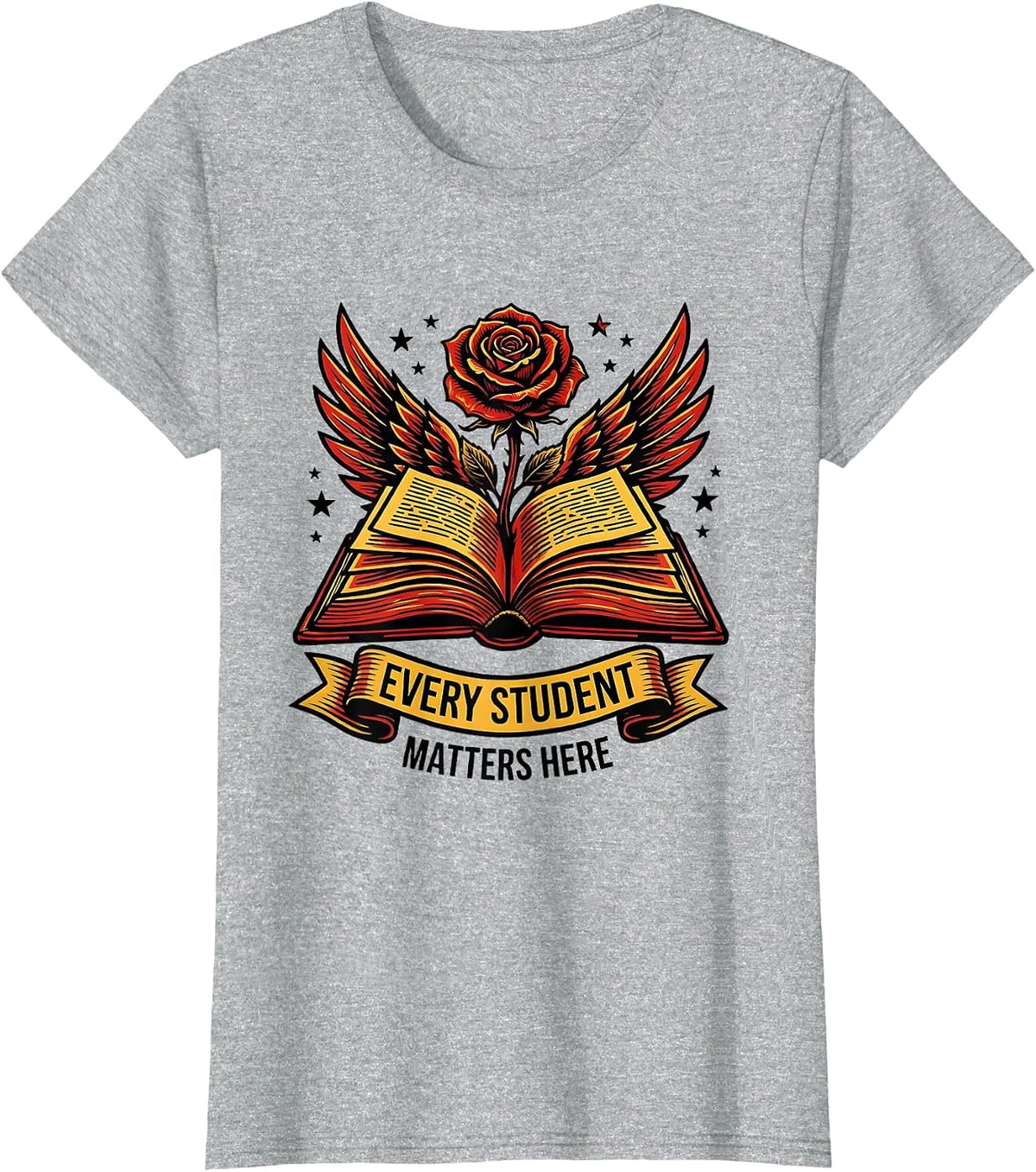 Women's Every Student Matters Here School Counselor Design T-Shirt - Heather Grey