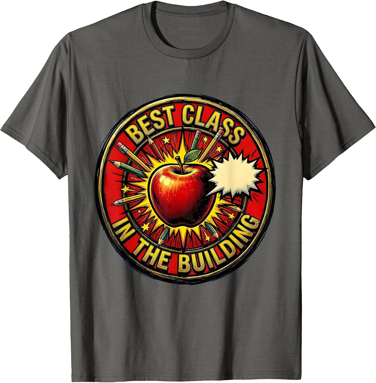 Best Class In The Building Second Grade Teacher T-Shirt - Asphalt Grey