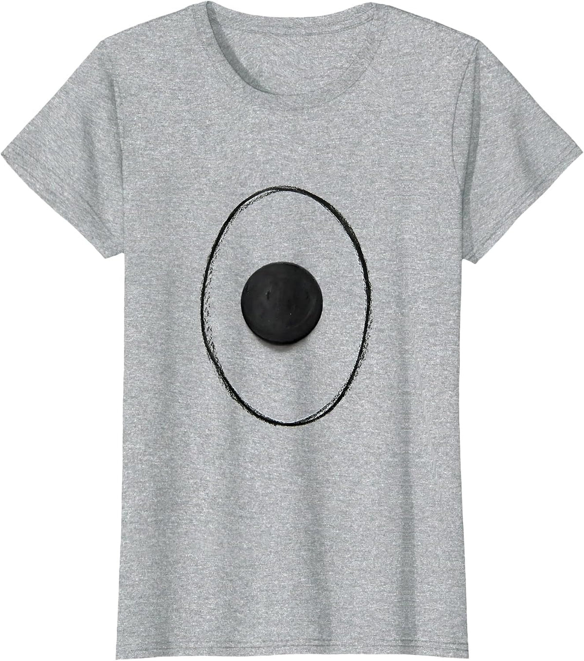Small Solid Disc Minimalist Space Science Humor T-Shirt - Heather Grey