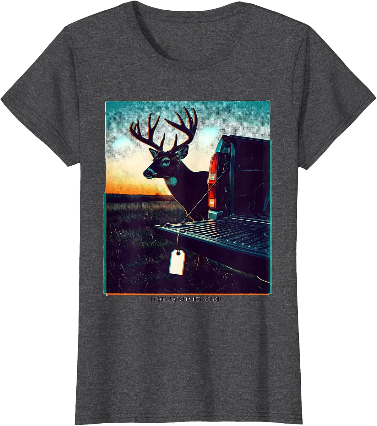 Women's I Trade Plans For Deer Season Funny Hunting Dad Deer Hunter T-Shirt - Dark Heather Grey