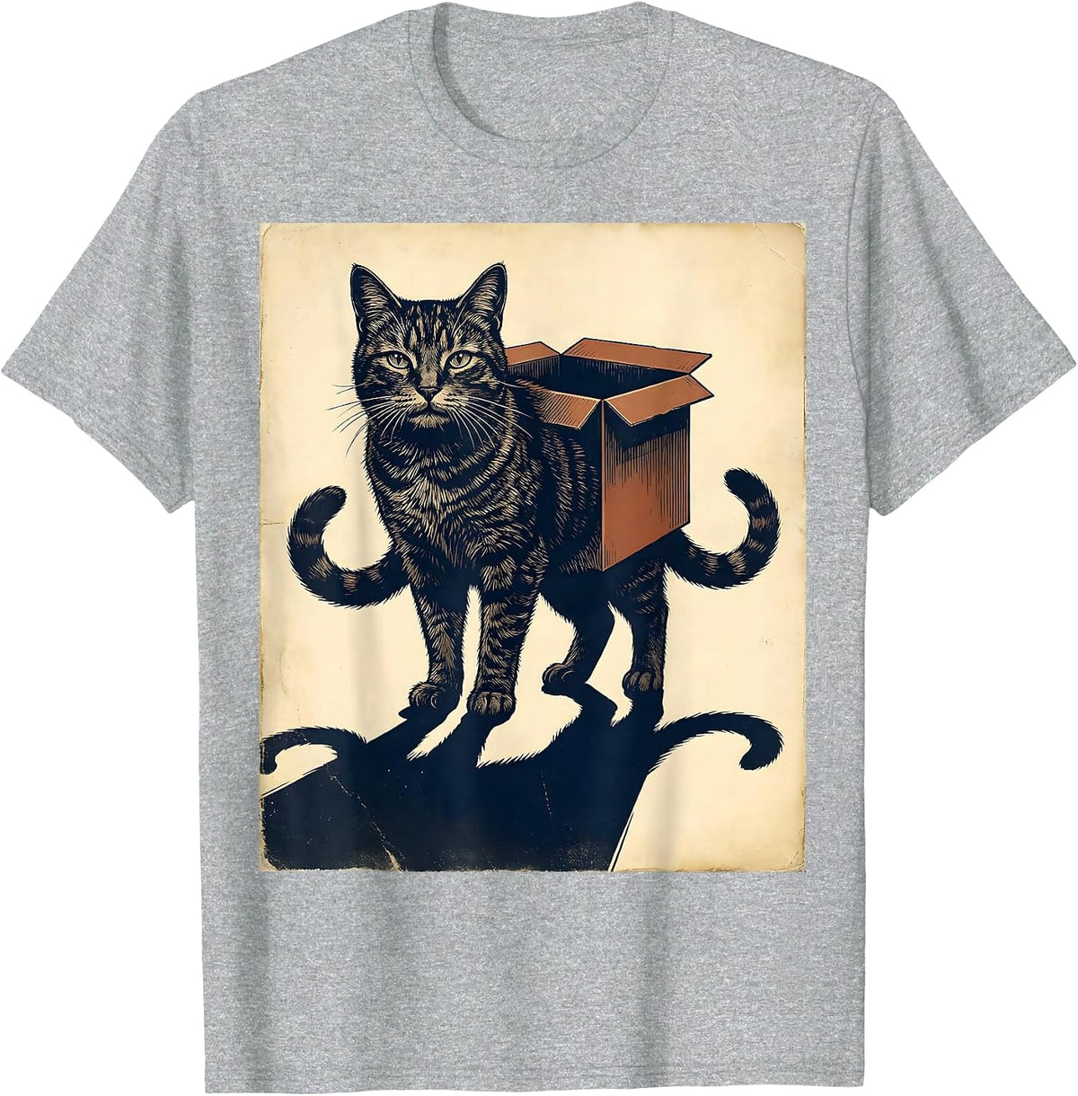 Men's Schrödinger's Cat Vintage Science Enthusiast Humor T-Shirt - Heather Grey