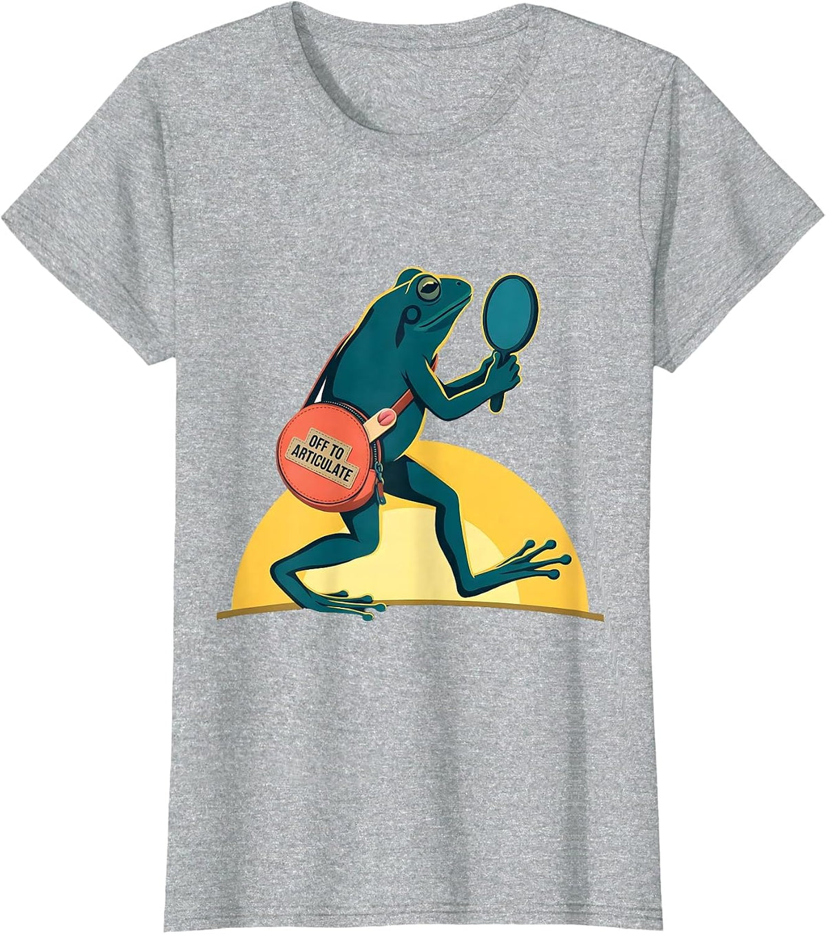Women's Off To Articulate Funny Frog Speech Therapist Back to School T-Shirt - Heather Grey