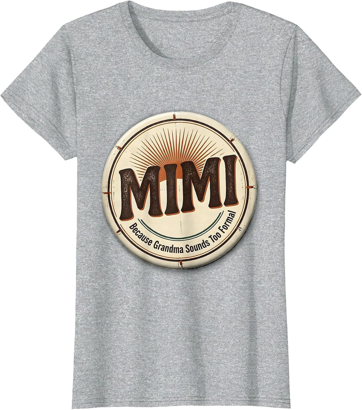 Mimi, Because Grandma Sounds Too Formal Vintage T-Shirt - Heather Grey