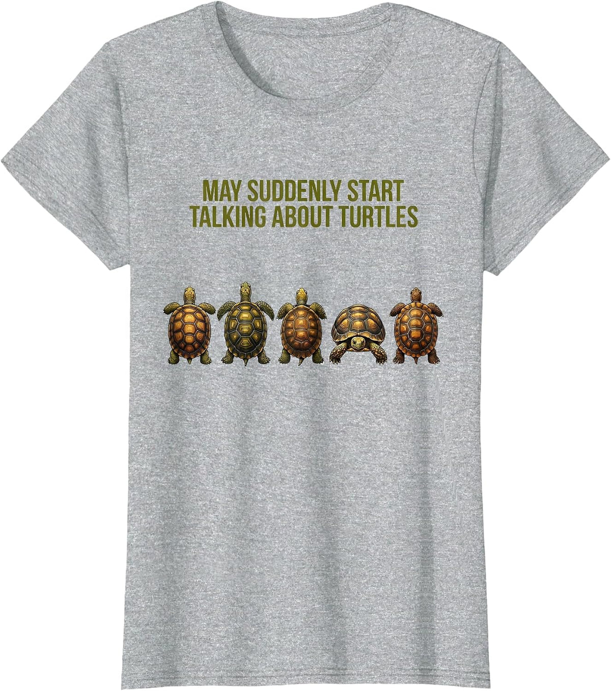 Women's May Suddenly Start Talking About Turtles Reptile Lover T-Shirt - Heather Grey