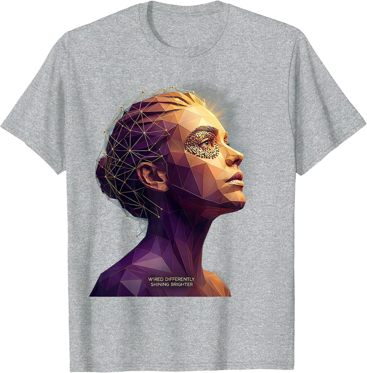 Men's Wired Differently Shining Brighter Autism Design T-Shirt - Heather Grey
