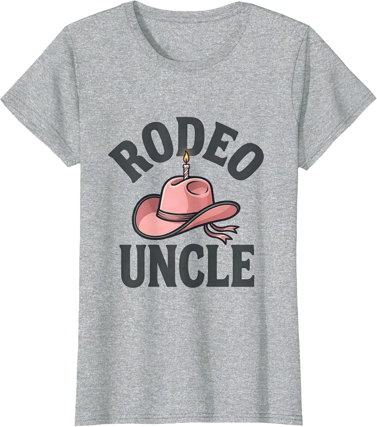 Women's Rodeo Uncle Pink Boots Coquette CowGirl Birthday Party T-Shirt - Heather Grey