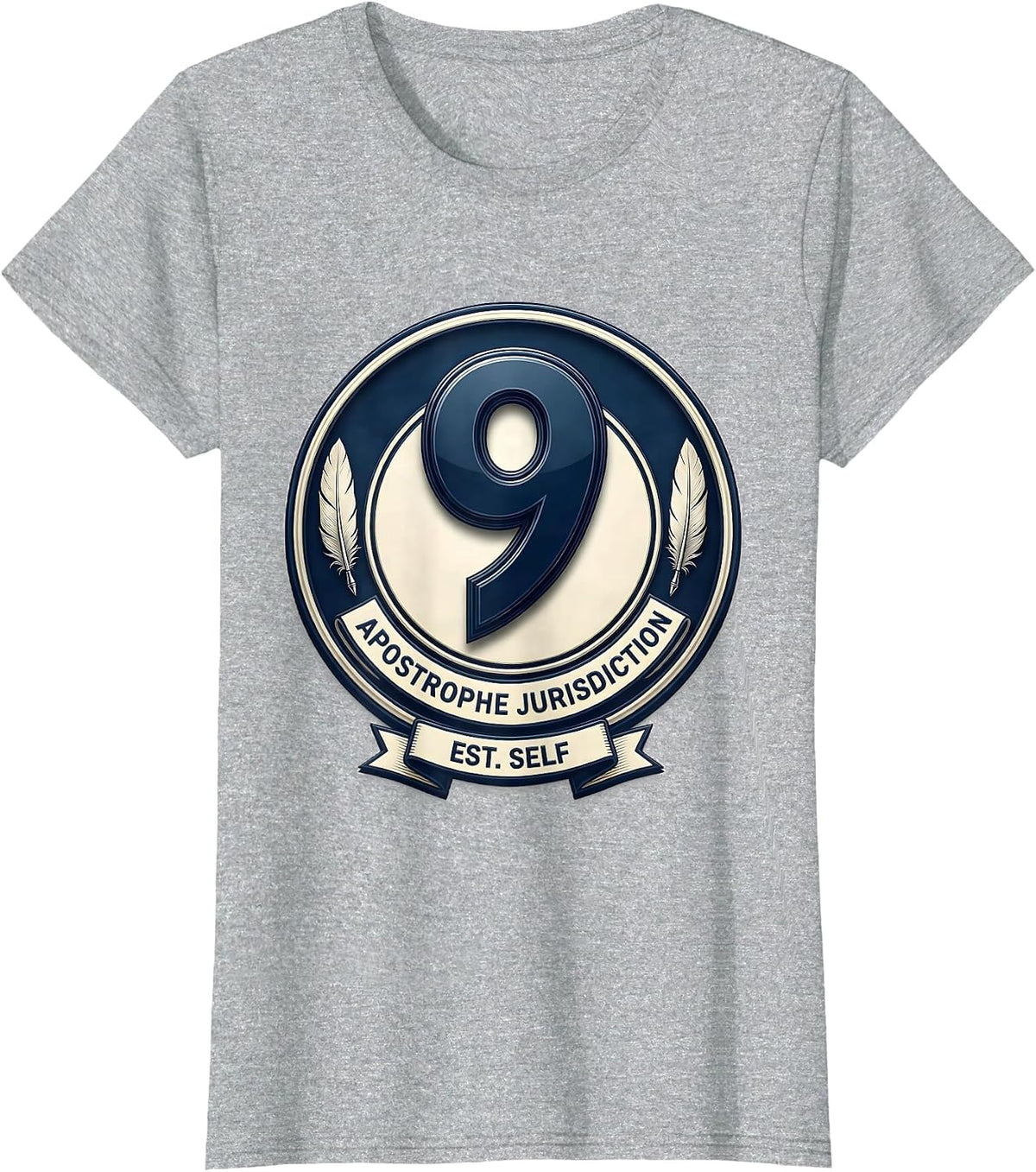 Women's Apostrophe Jurisdiction Est. Self Funny Grammar Teacher T-Shirt - Heather Grey
