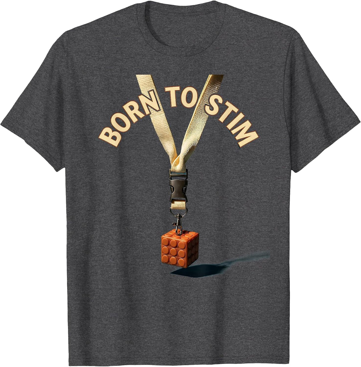 Born to Stim Autism Awareness Design T-Shirt - Dark Heather Grey