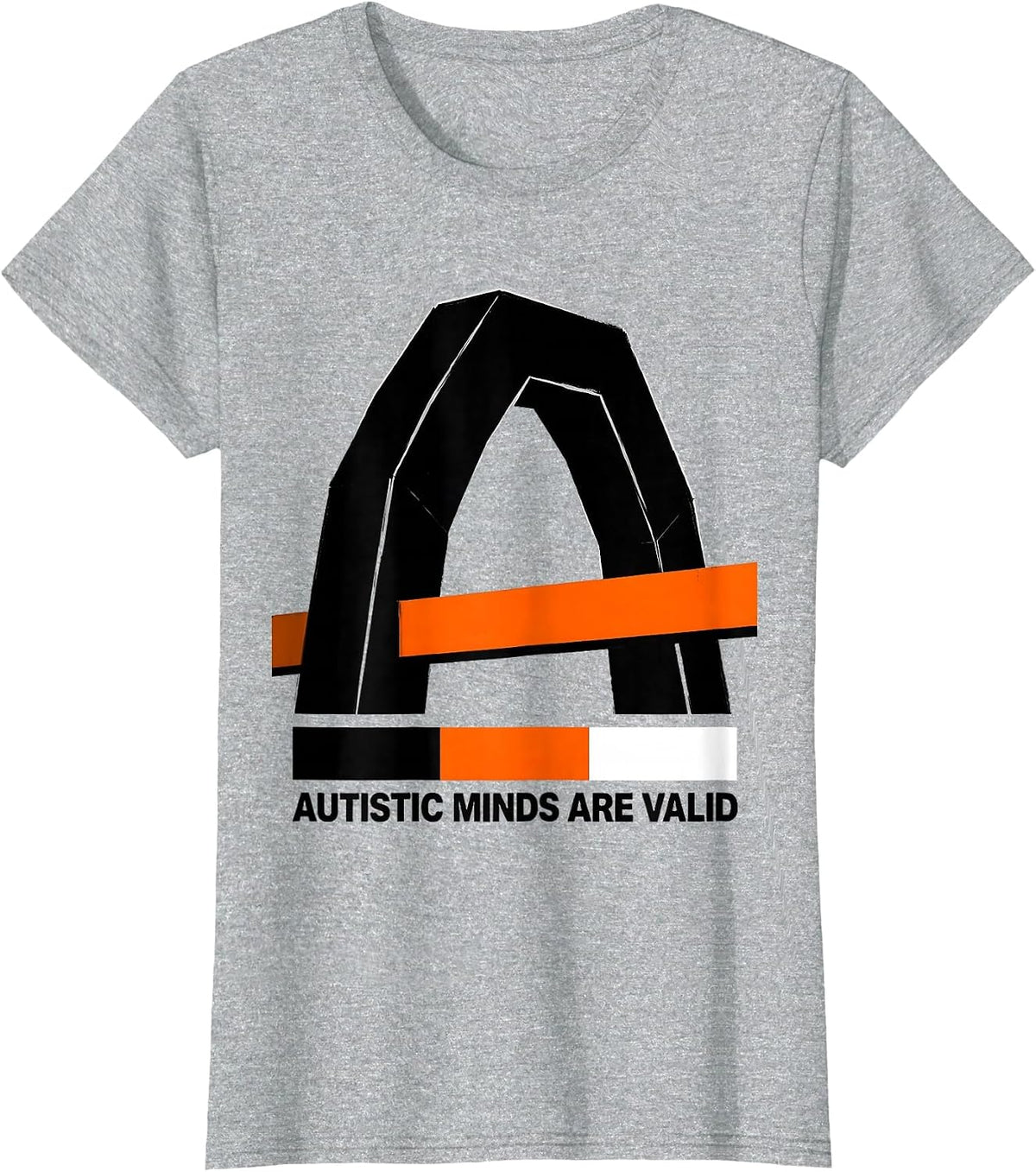 Women's Autistic Minds Are Valid Brutalist Neurodiversity Awareness T-Shirt - Heather Grey