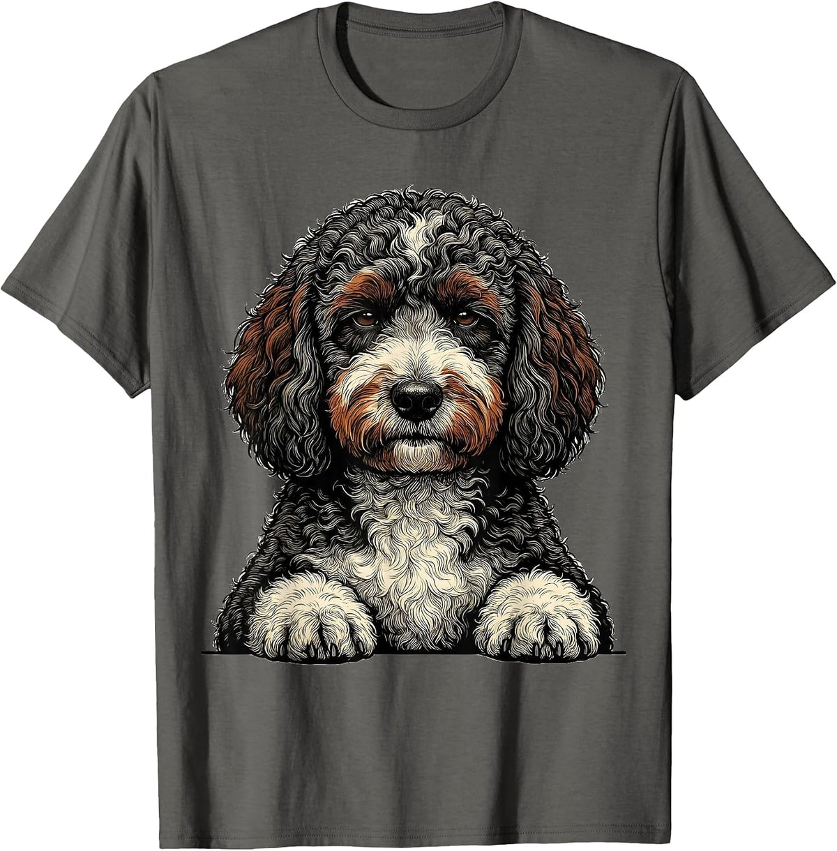 Men's Bernedoodle Unimpressed Face Funny Dog Lover Gift T-Shirt - Asphalt Grey