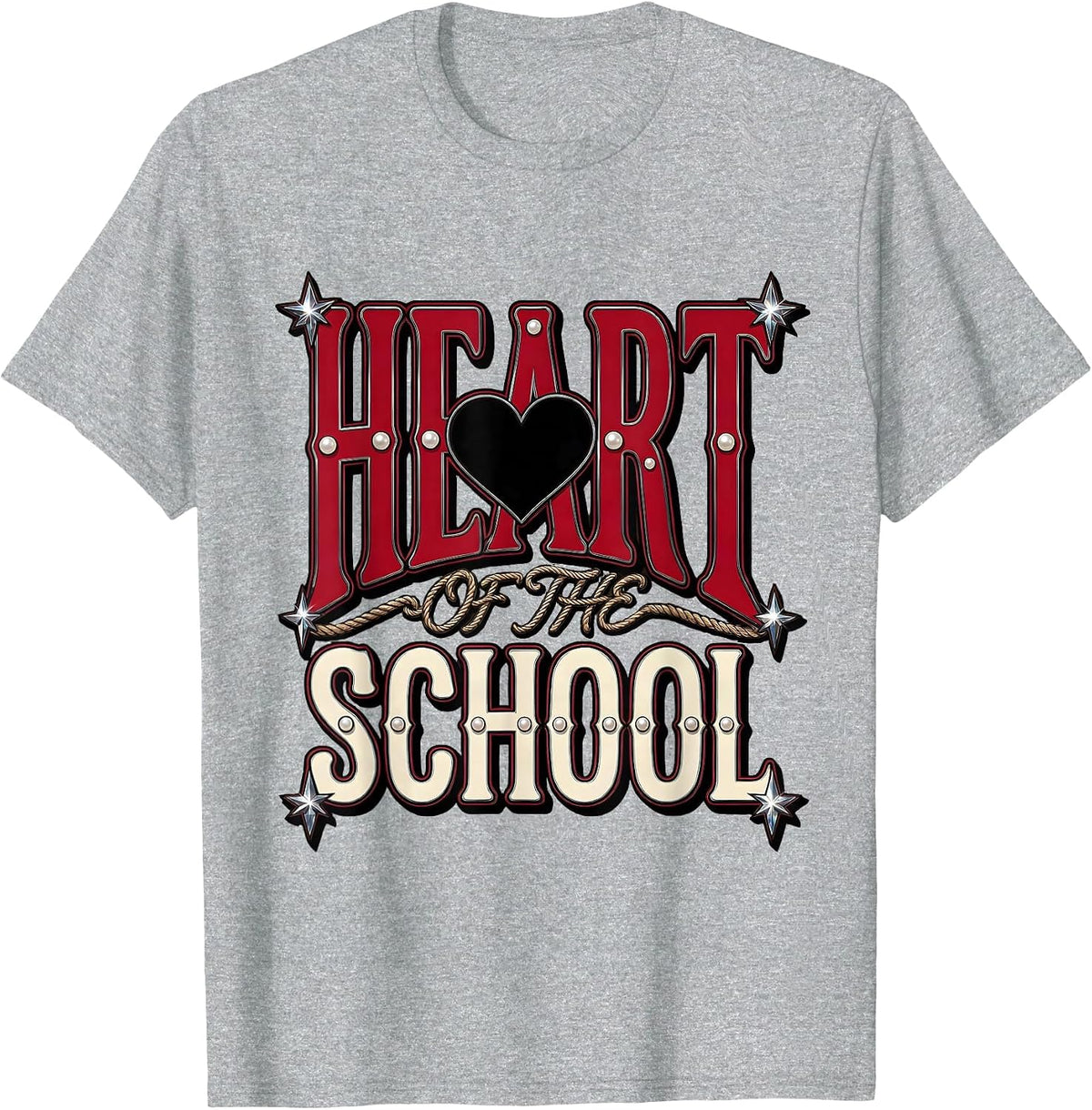 Men's Heart of the School School Counselor Design T-Shirt - Heather Grey