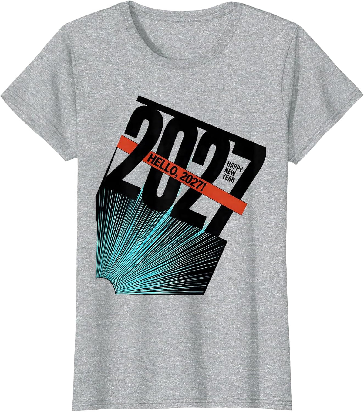 Women's Hello, 2027! Happy New Year Party Family Matching New Year T-Shirt - Heather Grey