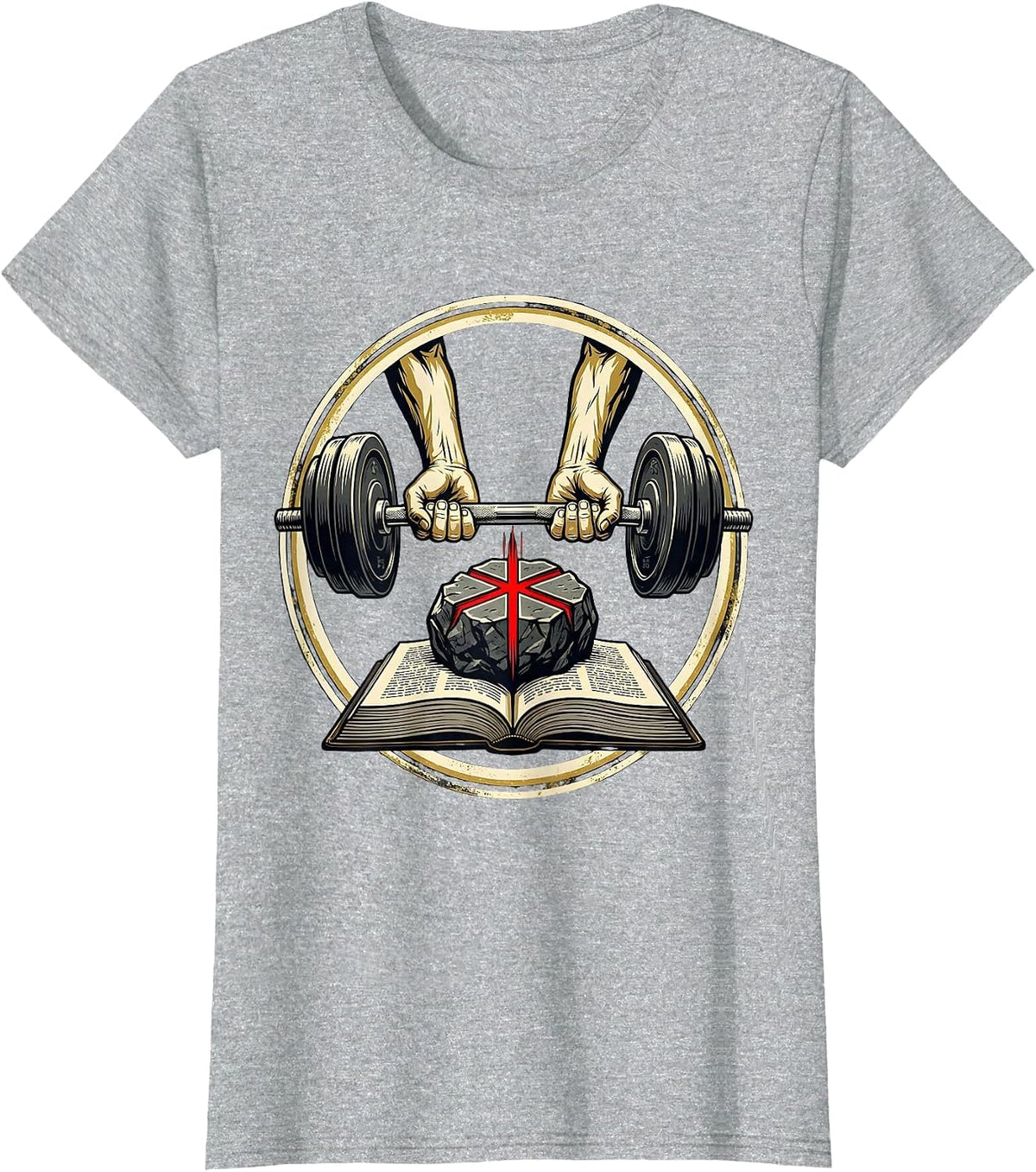 Iron Sharpen's Iron Christian Men Bible Scripture Gym T-Shirt - Heather Grey