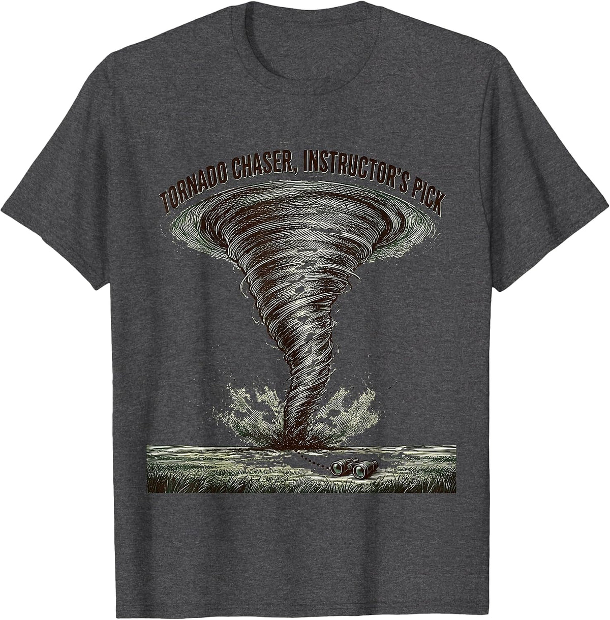 Tornado Chaser Instructor's Pick Crosshatch Meteorology T-Shirt - Dark Heather Grey