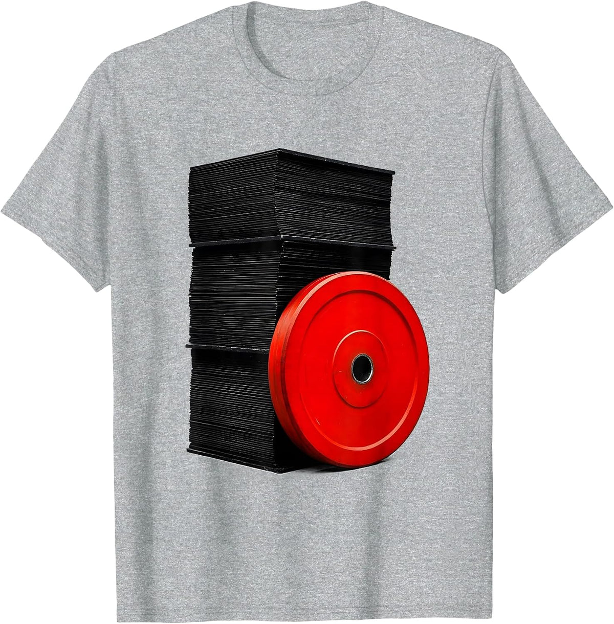 Men's Heavy Weight Plate List Brutalist Gym Humor Christmas T-Shirt - Heather Grey