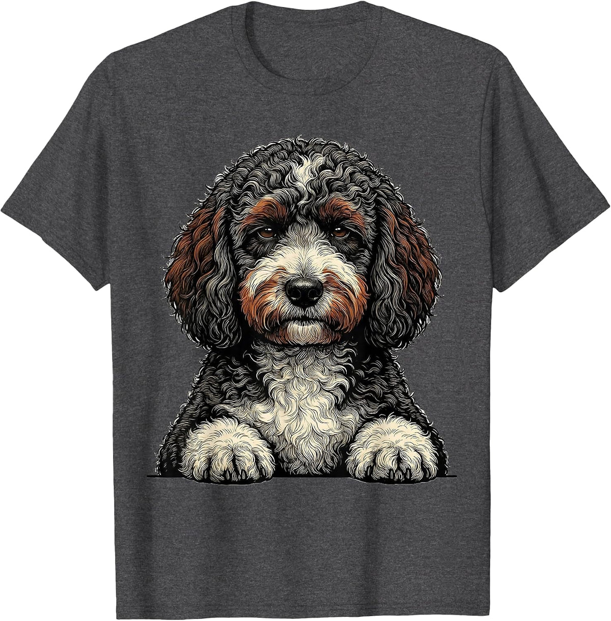 Men's Bernedoodle Unimpressed Face Funny Dog Lover Gift T-Shirt - Dark Heather Grey