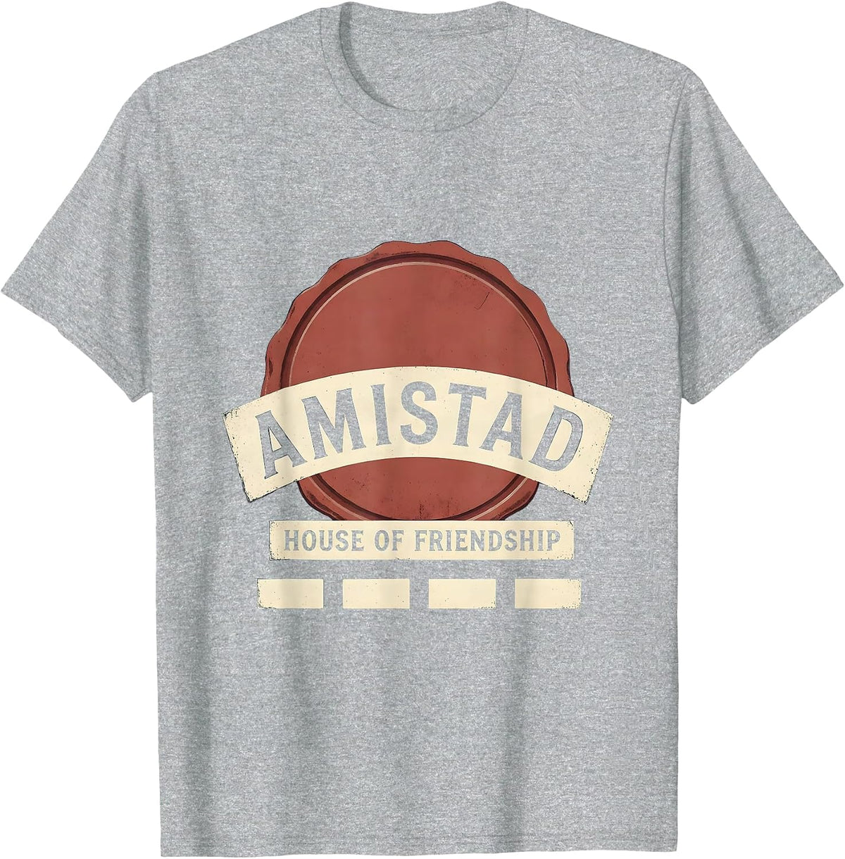 Men's Amistad House of Friendship Vintage Teachers Students School T-Shirt - Heather Grey