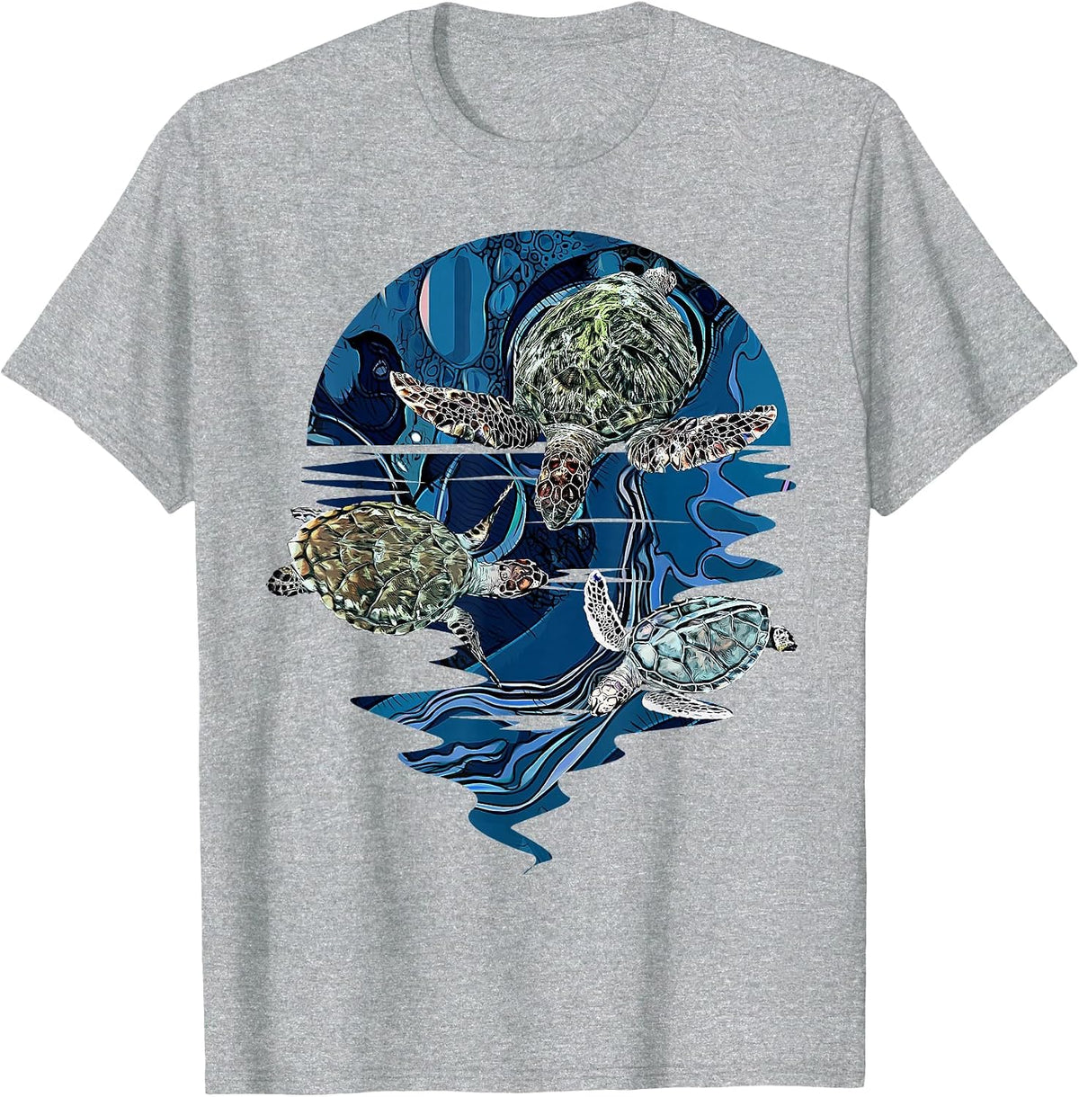 Sea Turtle Family I Ocean Life I Turtle T-Shirt - Heather Grey