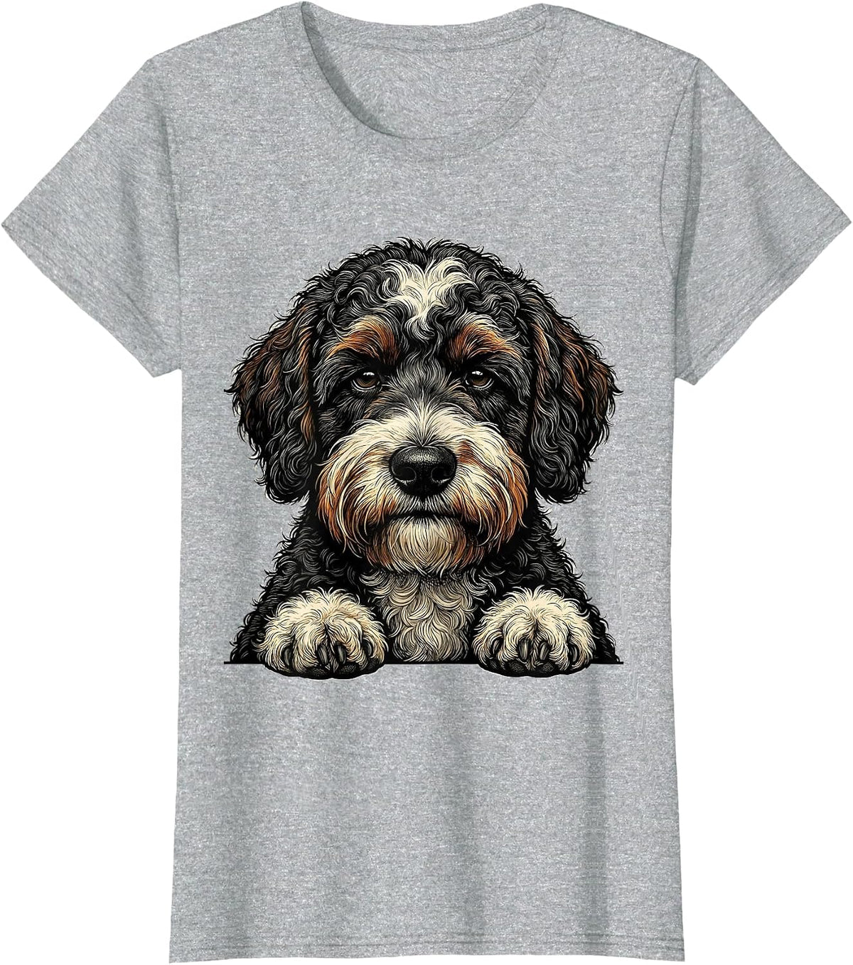 Bernedoodle Unimpressed Face Funny Dog Lover Gift T-Shirt - Heather Grey
