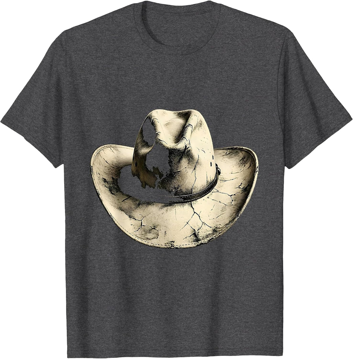 Cowboy Hat Sunflower Field Boho Western Graphic T-Shirt - Dark Heather Grey