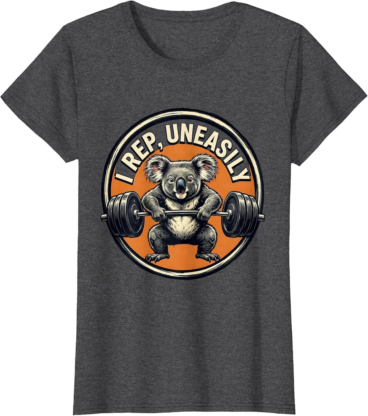 Women's I Rep, Uneasily Funny Gym Workout Weightlifting Humor T-Shirt - Dark Heather Grey