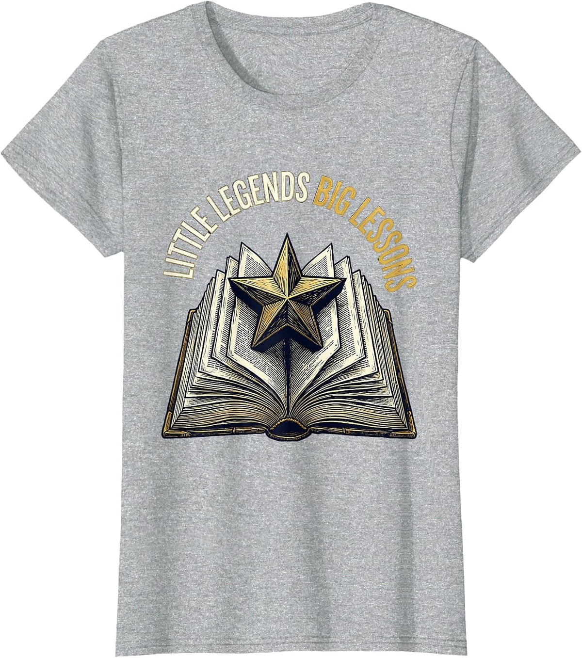 Little Legends Big Lessons Second Grade Teacher T-Shirt - Heather Grey