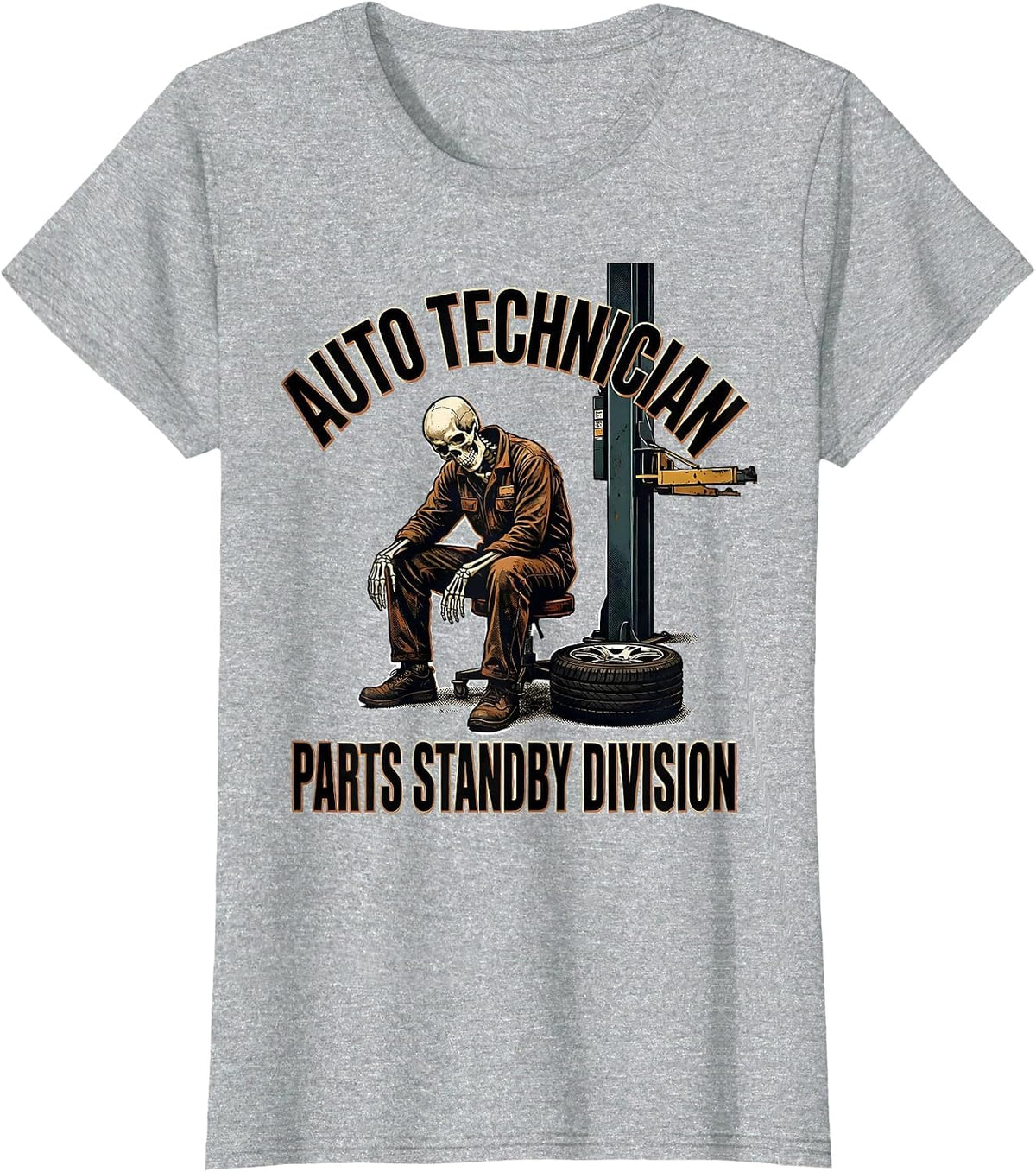 Women's Auto Technician Parts Standby Division Funny Mechanic T-Shirt - Heather Grey