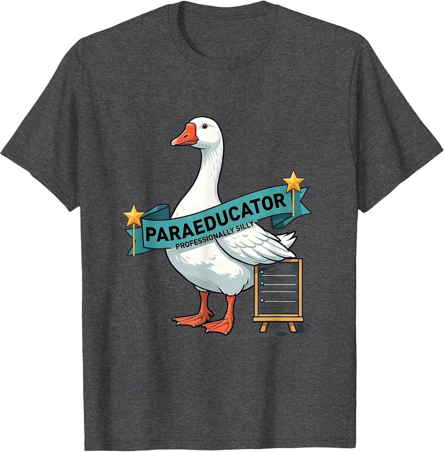Men's Paraeducator Professionally Silly Funny SPED Teacher T-Shirt - Dark Heather Grey