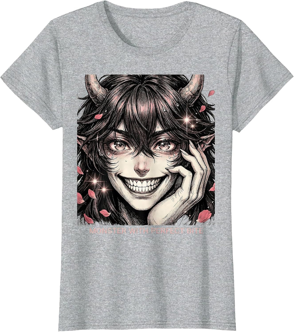 Monster With Perfect Bite Halloween Dental Design T-Shirt - Heather Grey