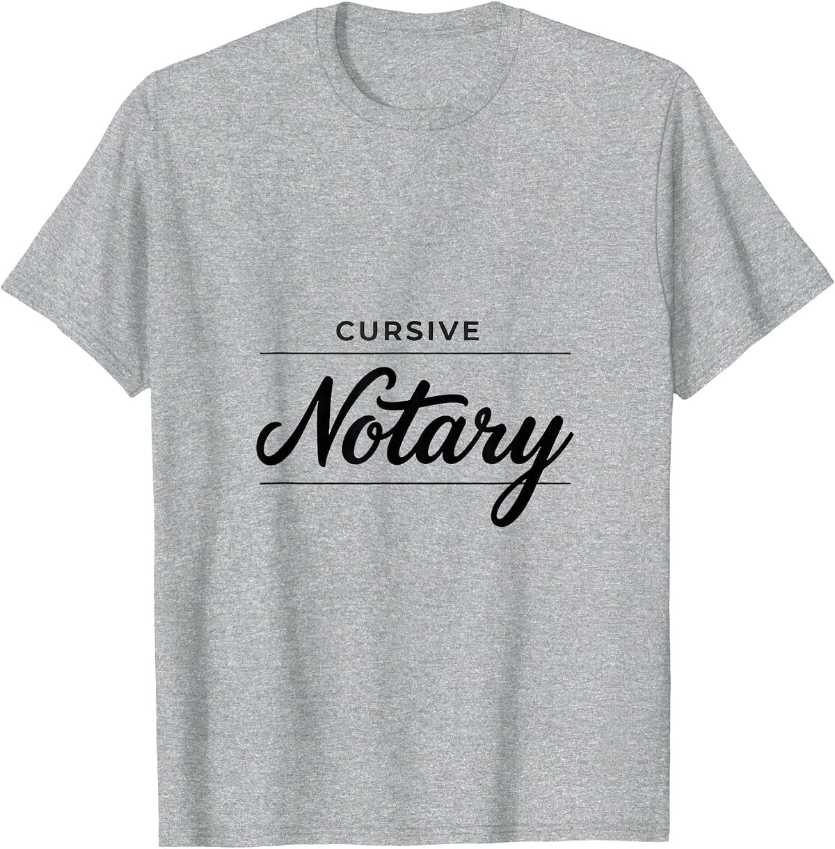 Men's Cursive Notary Funny English Teacher Cursive Writing Humor T-Shirt - Heather Grey