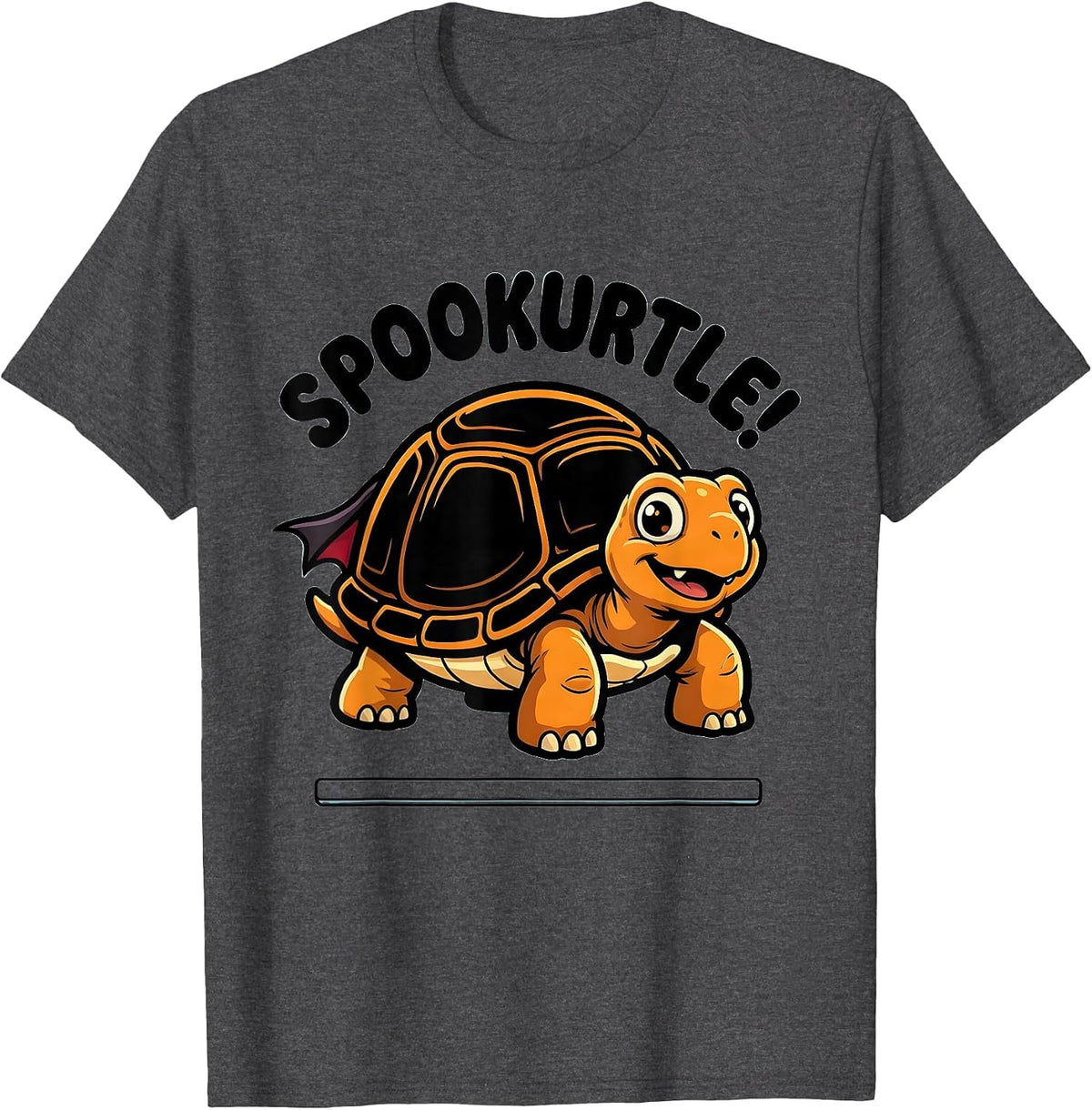 Spookurtle! Cartoon Turtle Halloween Costume Humor T-Shirt - Dark Heather Grey